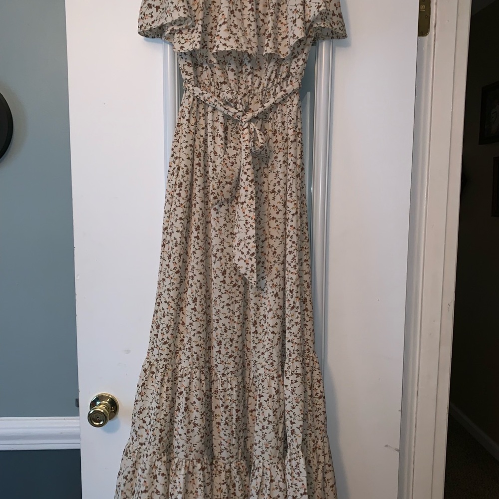 Umgee Strapless Floral Flare Jumper